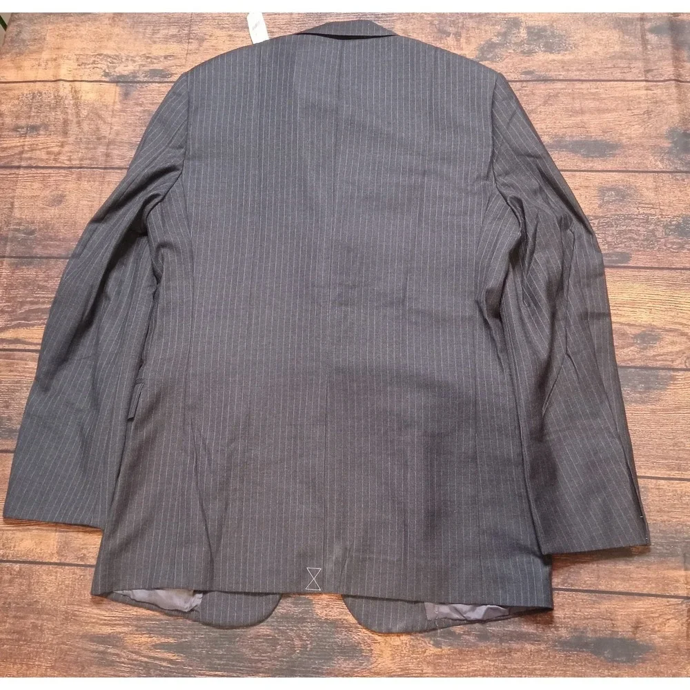 Brooks Brothers 1818 Regent Vitale Barberis Canonico 40L 100% Wool Black Pinstri